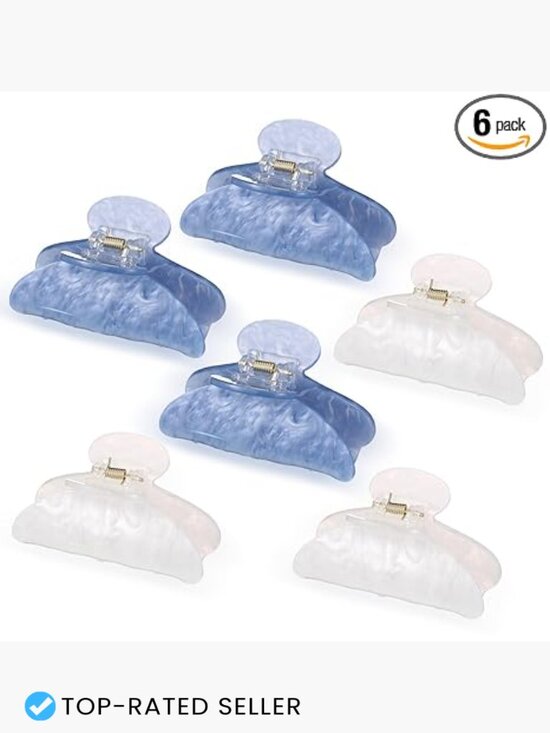 6 Large Acrylic Hair Claw Clips Non-slip Hold for Thick Thin Hair Stylish main image 5